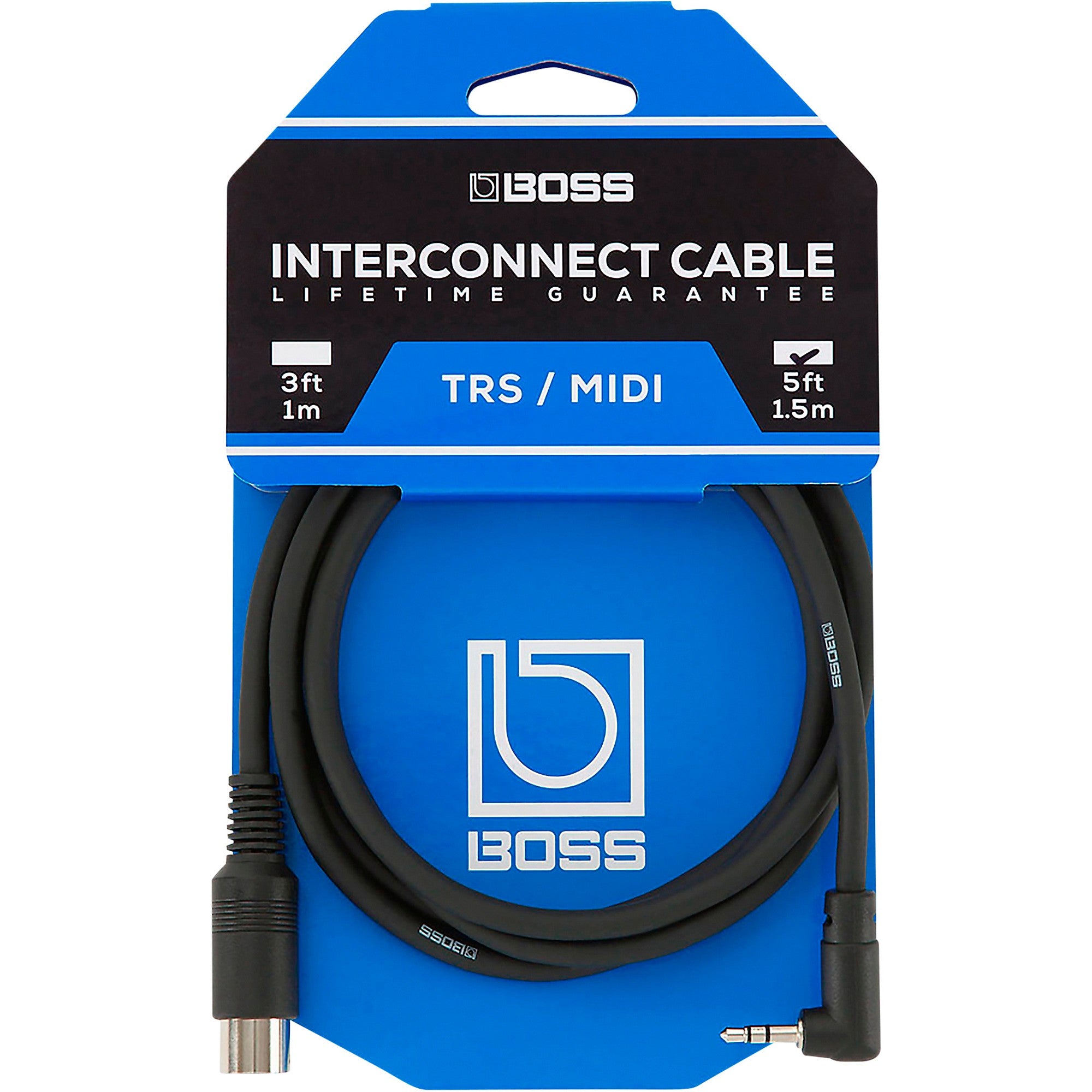 Boss BMIDI-5-35 Type A 3.5mm TRS to Male 5-pin DIN MIDI Cable - 5 foot