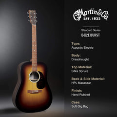 Martin D-X2E Burst X Series Satin Natural | Music Experience | Shop Online | South Africa