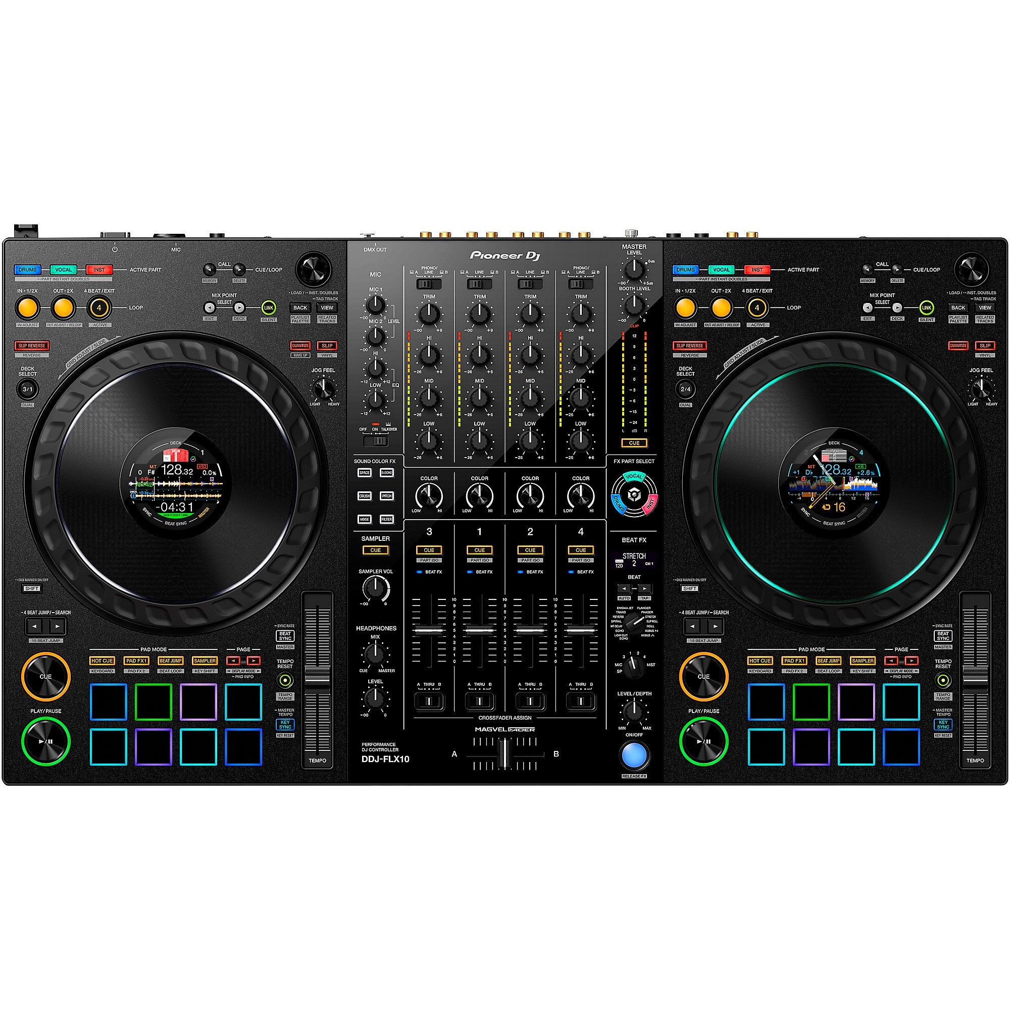 Pioneer DJ DDJ-FLX10 4-channel Professional DJ Controller | Music Experience | Shop Online | South Africa
