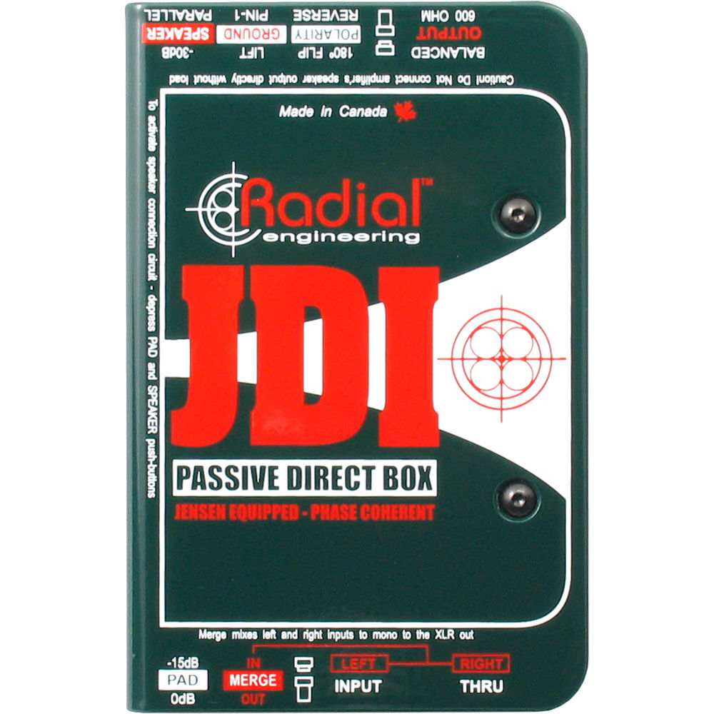 Radial JDI Jensen-equipped 1-channel Passive Instrument Direct Box | Music Experience Online | South Africa