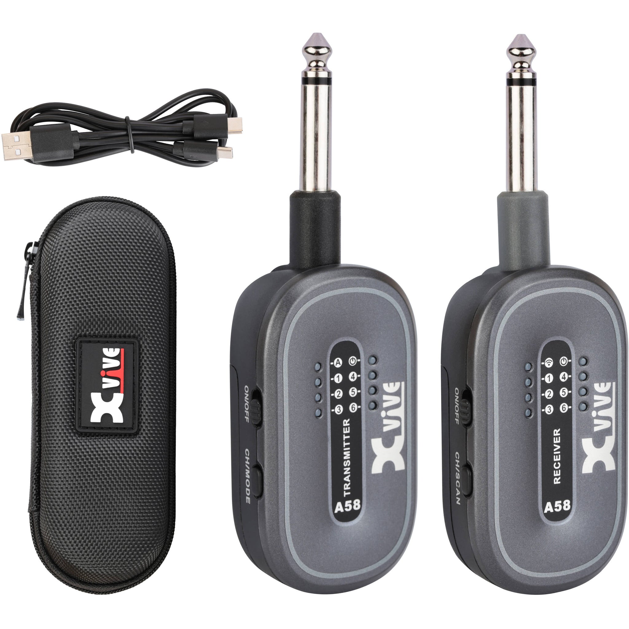 Xvive AC58 Wireless Guitar System with Charging Case - Gray | Music Experience Online | South Africa