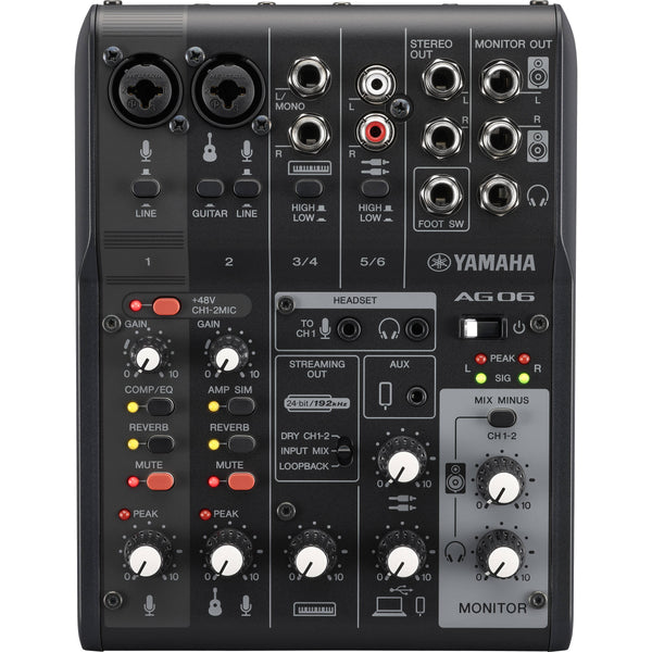 Yamaha AG06MK2 Black Live Streaming Mixer | Music Experience | Shop Online | South Africa