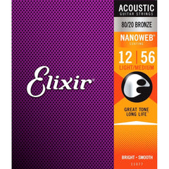 Elixir 11077 80/20 Bronze Nanoweb Acoustic Guitar Strings 12-56 Light/Medium | Music Experience | Shop Online | South Africa