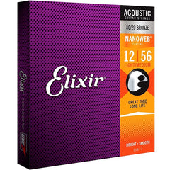 Elixir 11077 80/20 Bronze Nanoweb Acoustic Guitar Strings 12-56 Light/Medium | Music Experience | Shop Online | South Africa