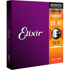 Elixir 16002 Phosphor Bronze Nanoweb Acoustic Guitar Strings 10-47 Extra Light | Music Experience | Shop Online | South Africa