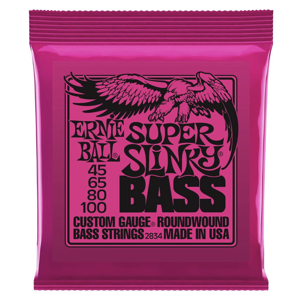 Ernie Ball 2834 Super Slinky Roundwound Electric Bass Guitar Strings 45-100