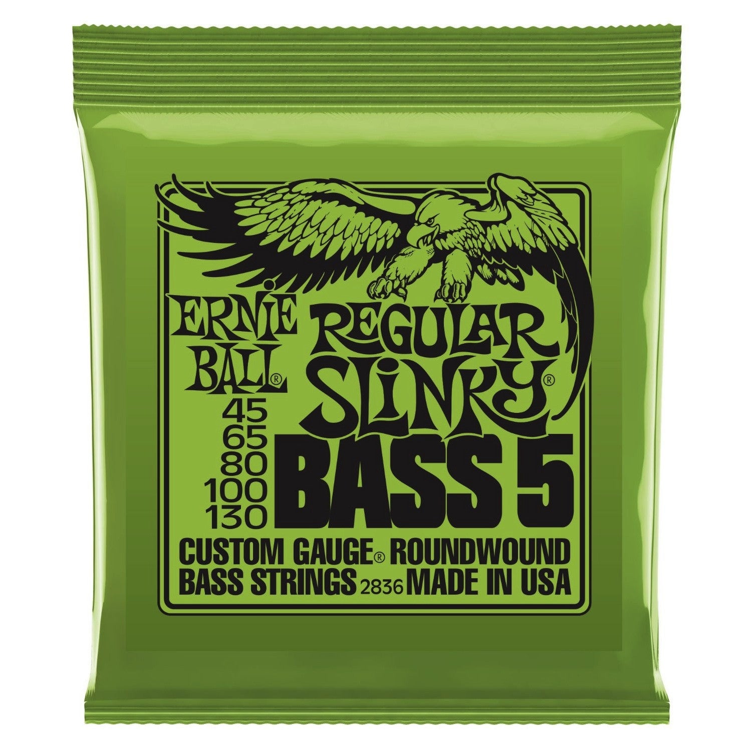 Ernie Ball 2836 Slinky 5-String Electric Bass Guitar Strings 45-130