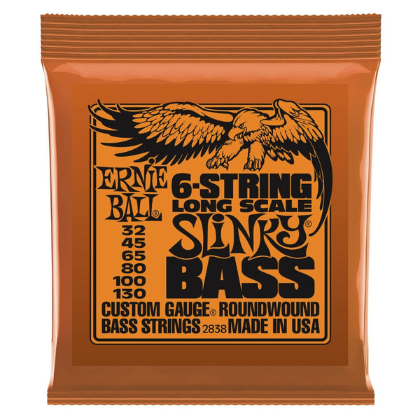 Ernie Ball 2838 Slinky Nickel Round Wound 6-String Electric Bass Strings  32-130