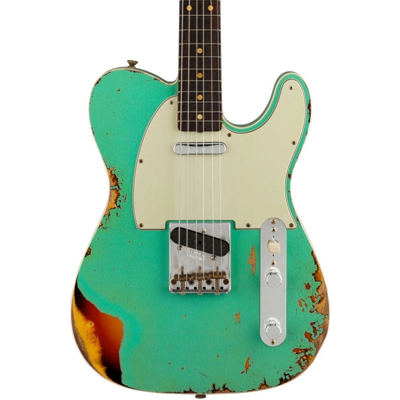 Fender Custom Shop 1960 Telecaster Custom Heavy Relic Sea Foam Green Over 3-Color Sunburst | M Music Experience | Shop Online | South Africa