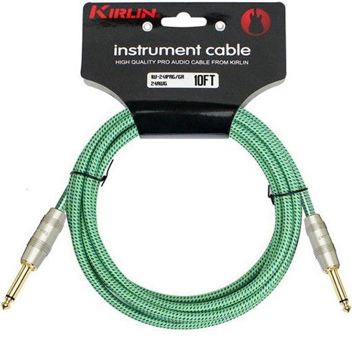 Kirlin 3m Woven Instrument Cable - Green | Music Experience | Shop Online | South Africa